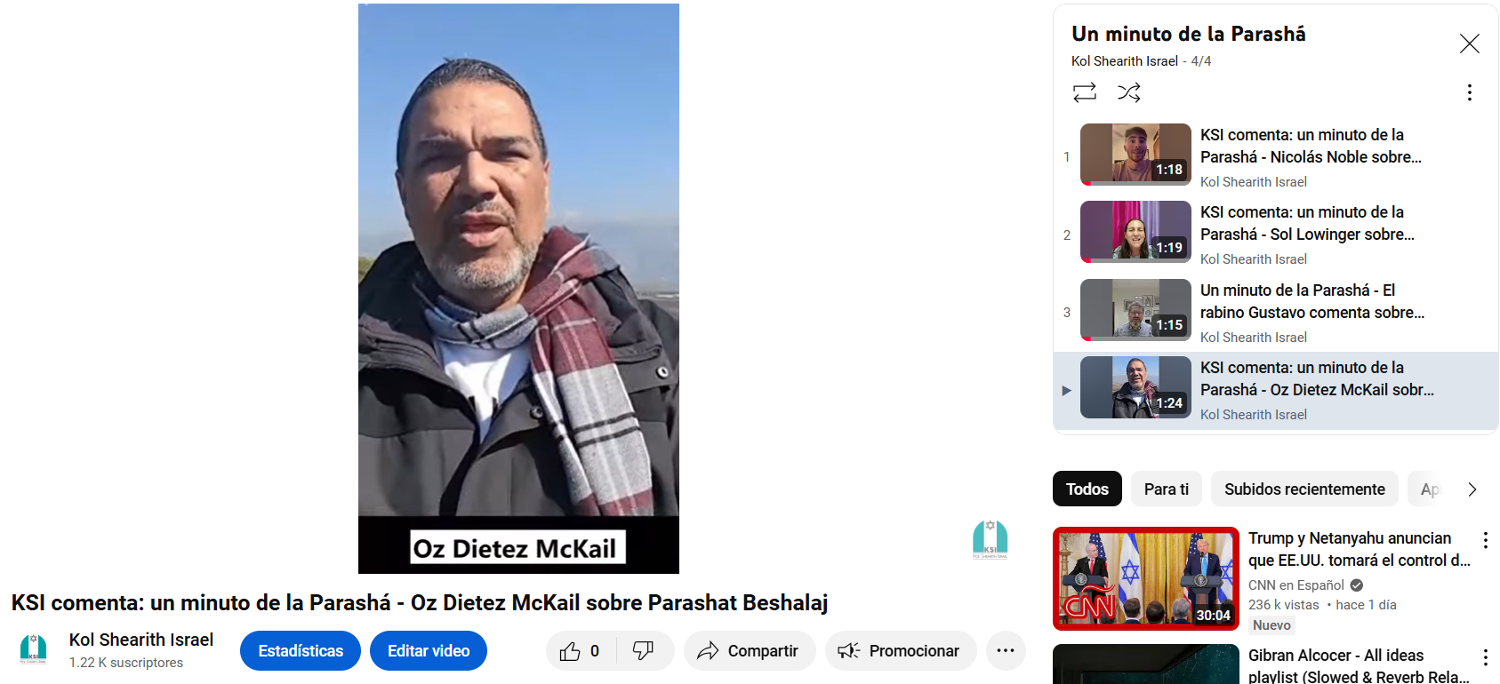KSI comenta la parashá con Oz Dietez McKail sobre Parashat Beshalaj