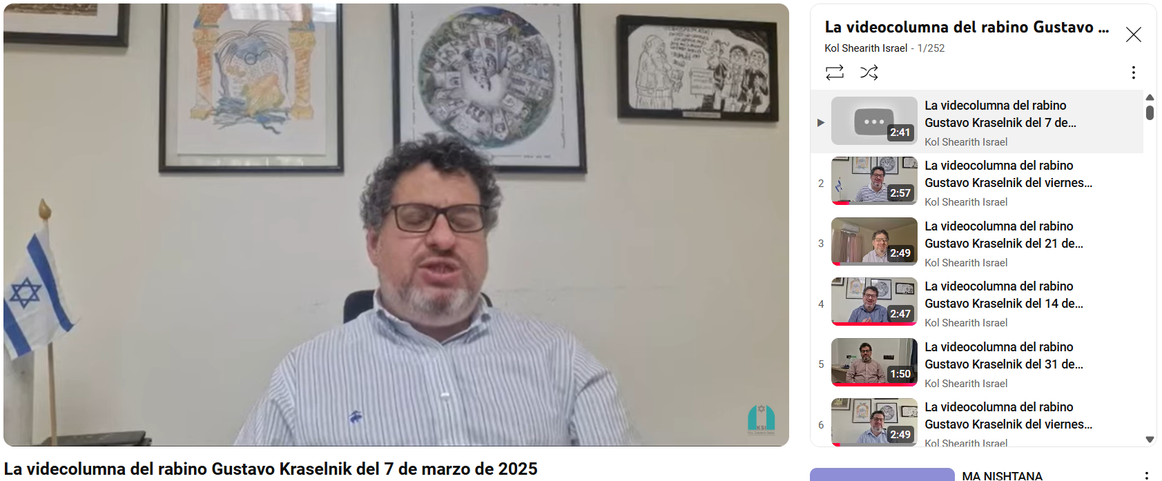 La videocolumna del rabino del 7 de marzo de 2025