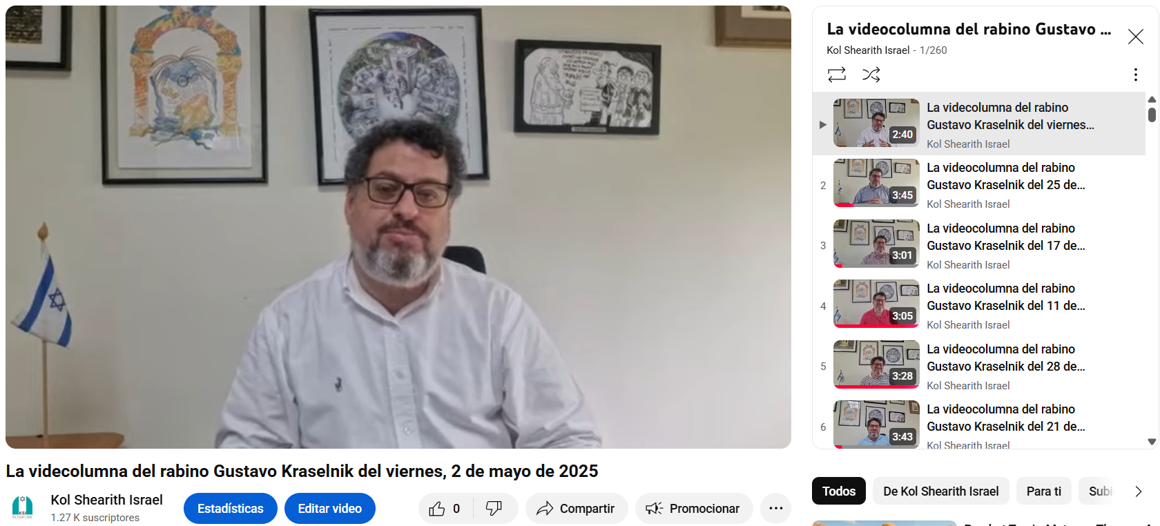 La videocolumna del rabino Gustavo del 2 de mayo de 2025
