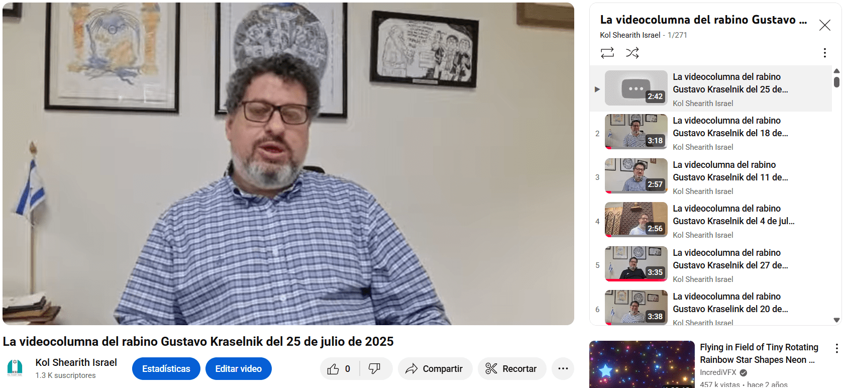 La videocolumna del rabino Gustavo del 25 de julio de 2025