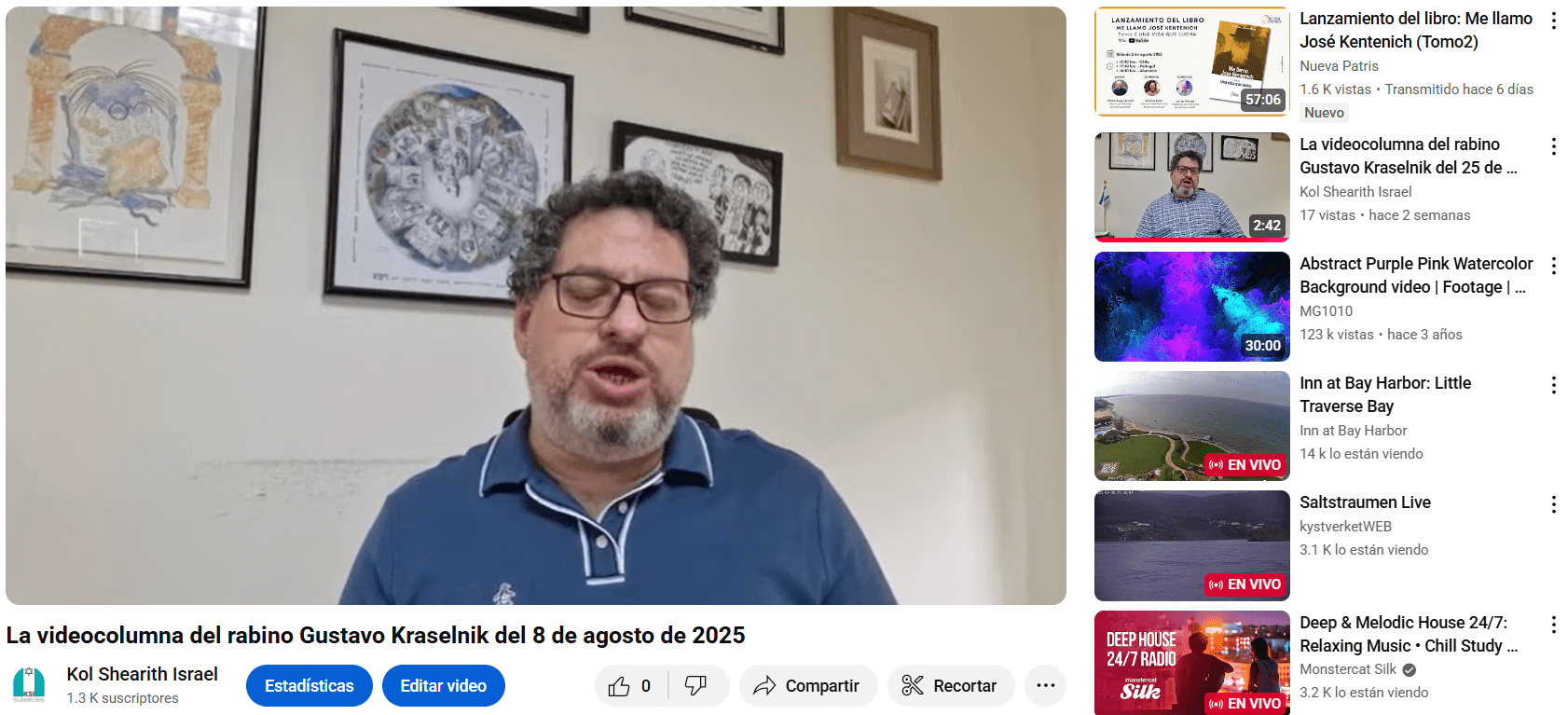 La videocolumna del rabino Gustavo del 8 de agosto de 2025