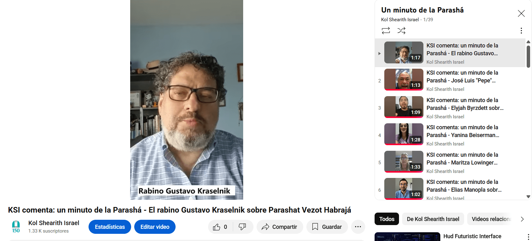 KSI comenta: un minuto de la Parashá – El rabino Gustavo Kraselnik sobre Parashat Vezot Habrajá