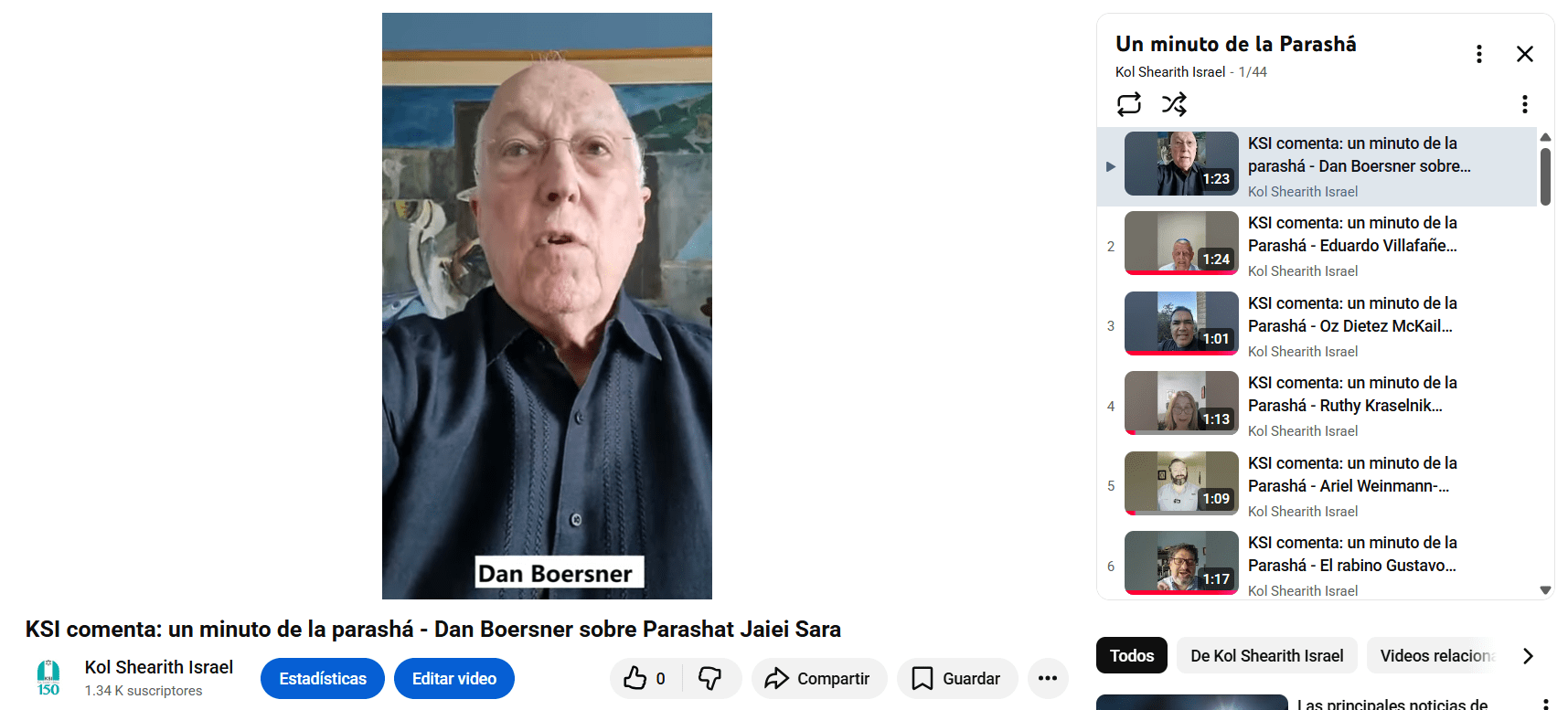 KSI comenta: un minuto de la Parashá – Dan Boersner sobre Parashat Jaiei Sara