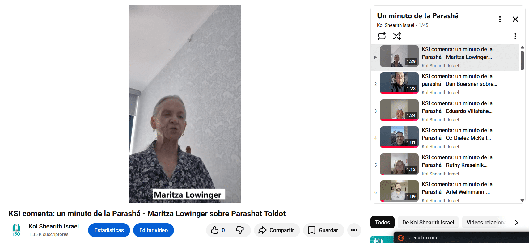 KSI comenta: un minuto de la Parashá – Maritza Lowinger sobre Parashat Toldot