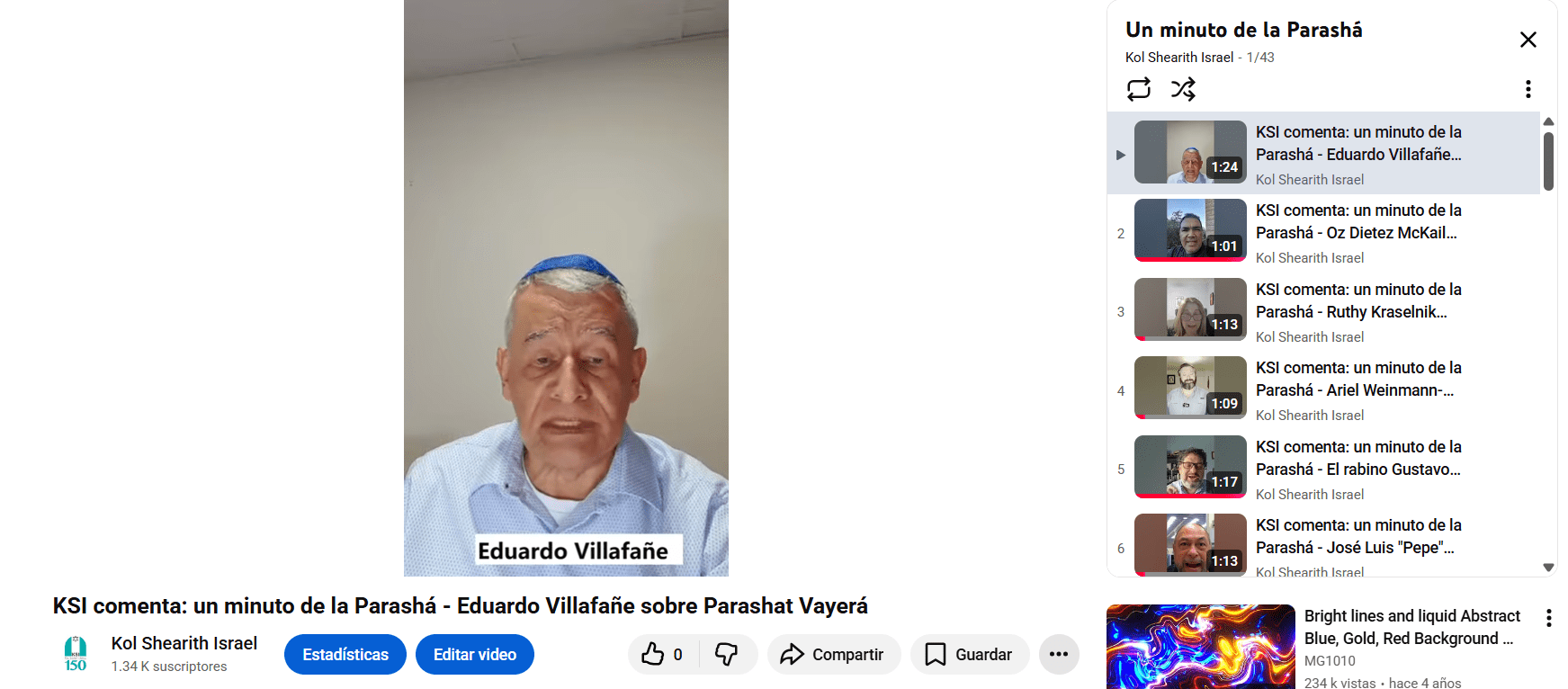 KSI comenta: un minuto de la Parashá – Eduardo Villafañe sobre Parashat Vayerá