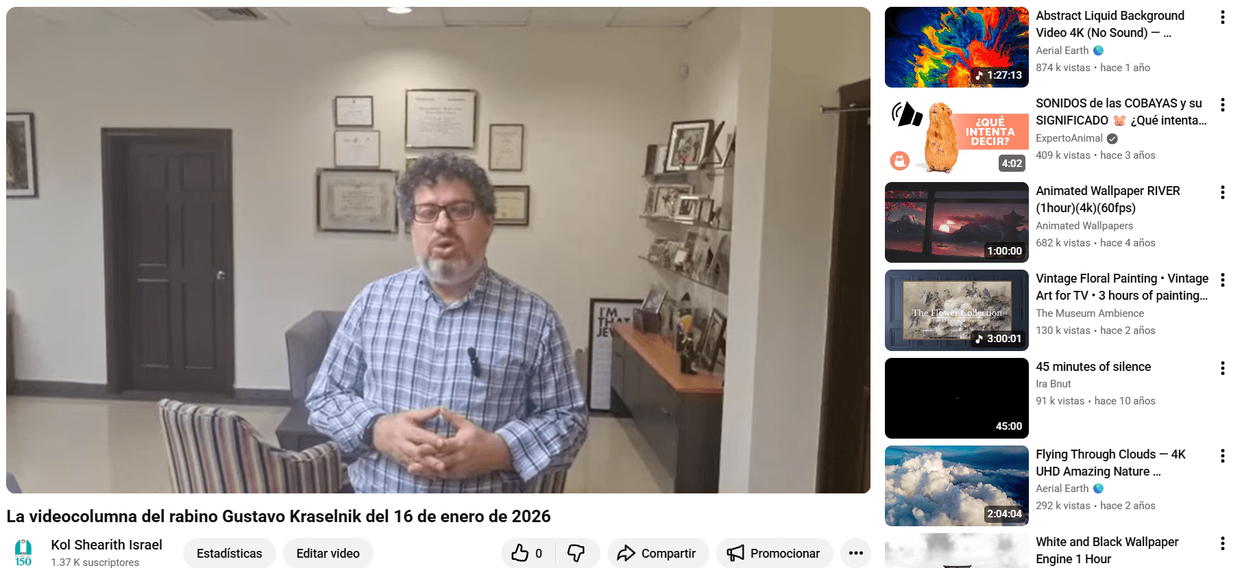 La videocolumna del rabino Gustavo del 23 de enero de 2026