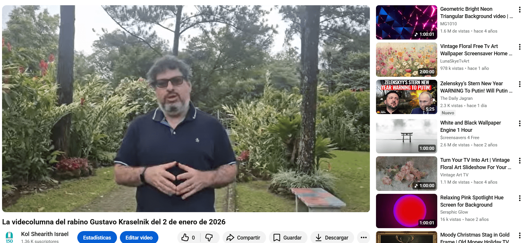 La videocolumna del rabino Gustavo del 2 de enero de 2026