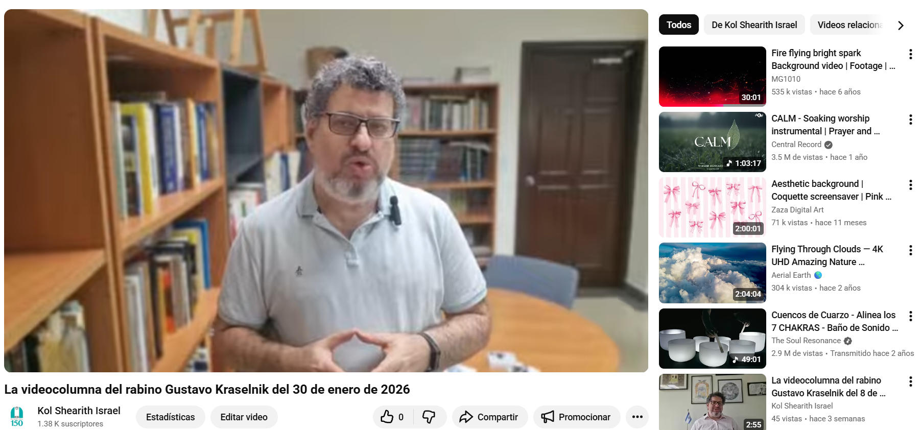 La videocolumna del rabino Gustavo del 30 de enero de 2026
