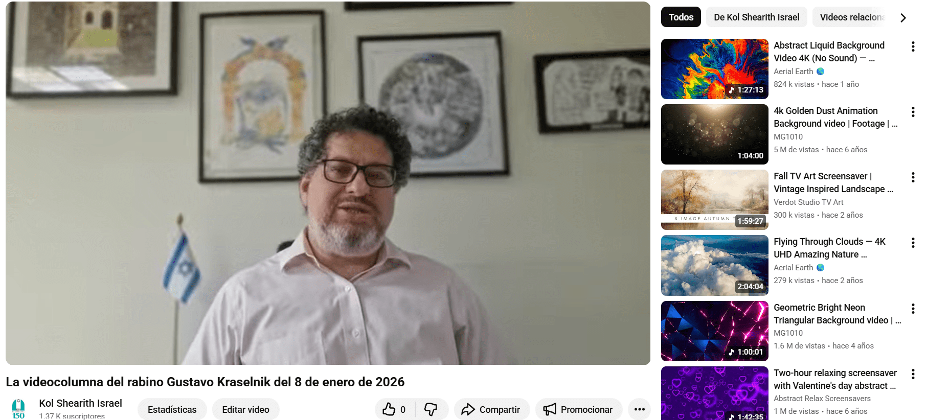 La videocolumna del rabino Gustavo del 8 de enero de 2026