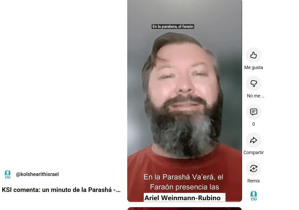 KSI comenta: un minuto de la Parashá – Ariel Weinmann-Rubino sobre Parashat Vaerá