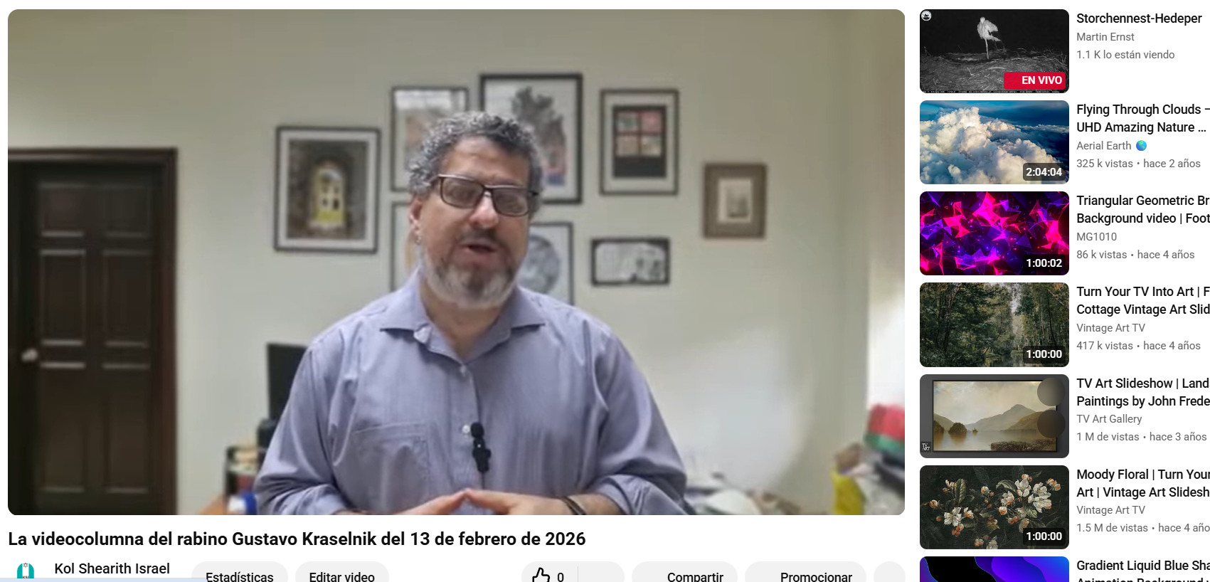 La videocolumna del rabino Gustavo del 13 de febrero de 2026