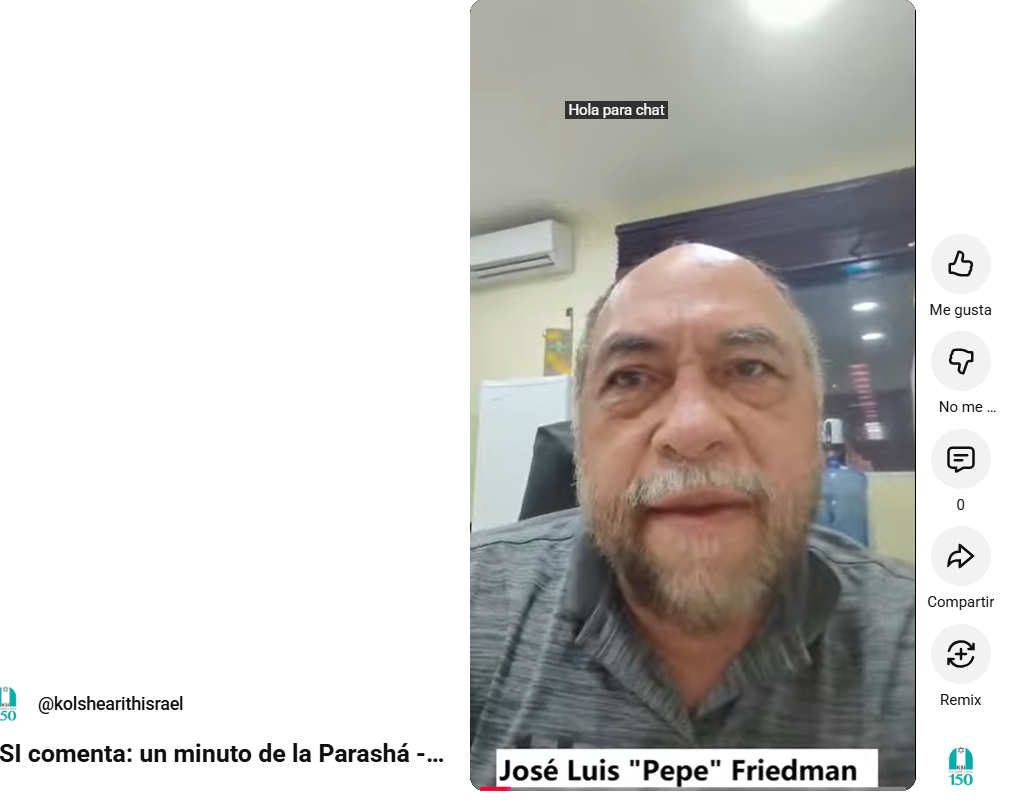 KSI comenta: un minuto de la Parashá – José Luis «Pepe» Friedman sobre Parashat Tetzavé