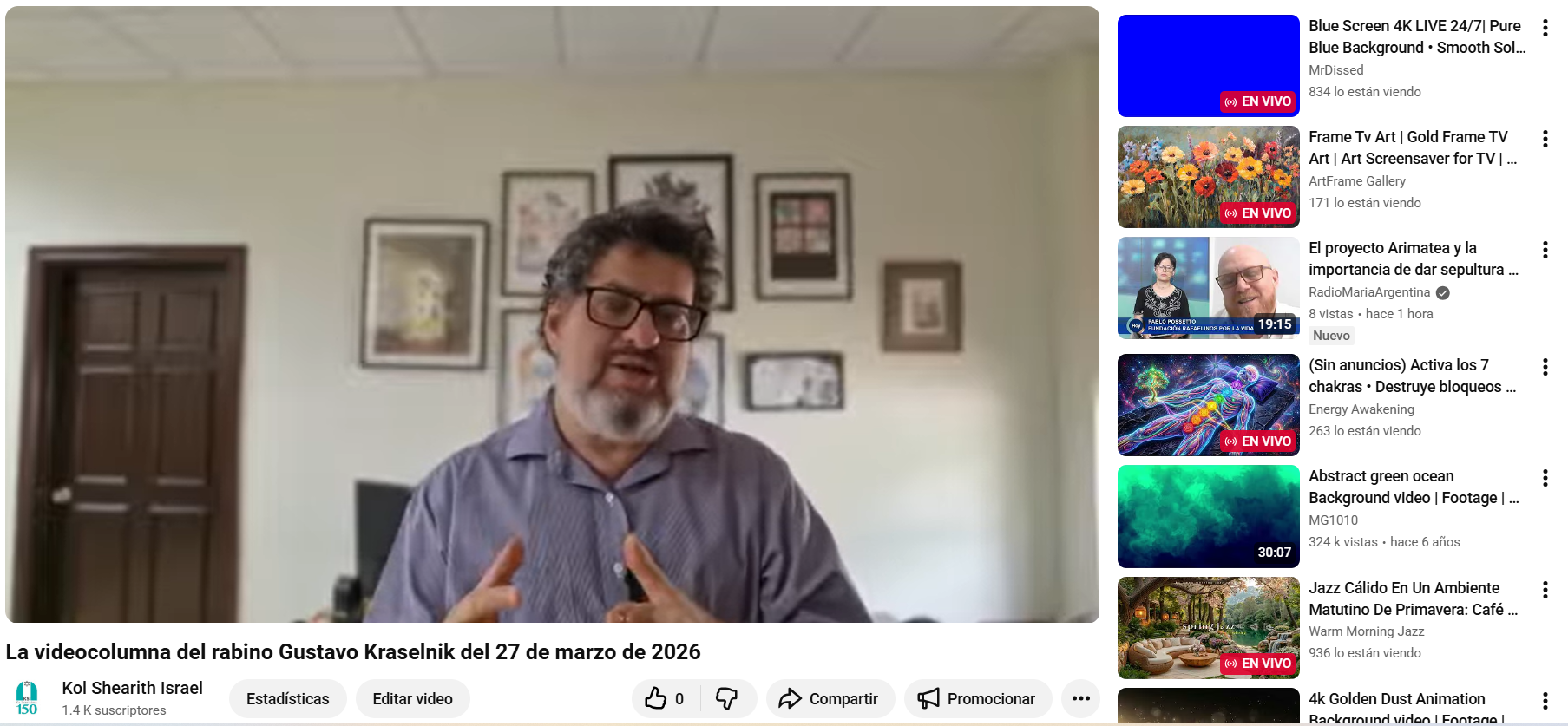 La videocolumna del rabino Gustavo del 27 de marzo de 2026