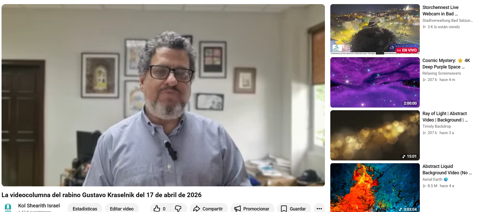 La videocolumna del rabino Gustavo del 17 de abril de 2026