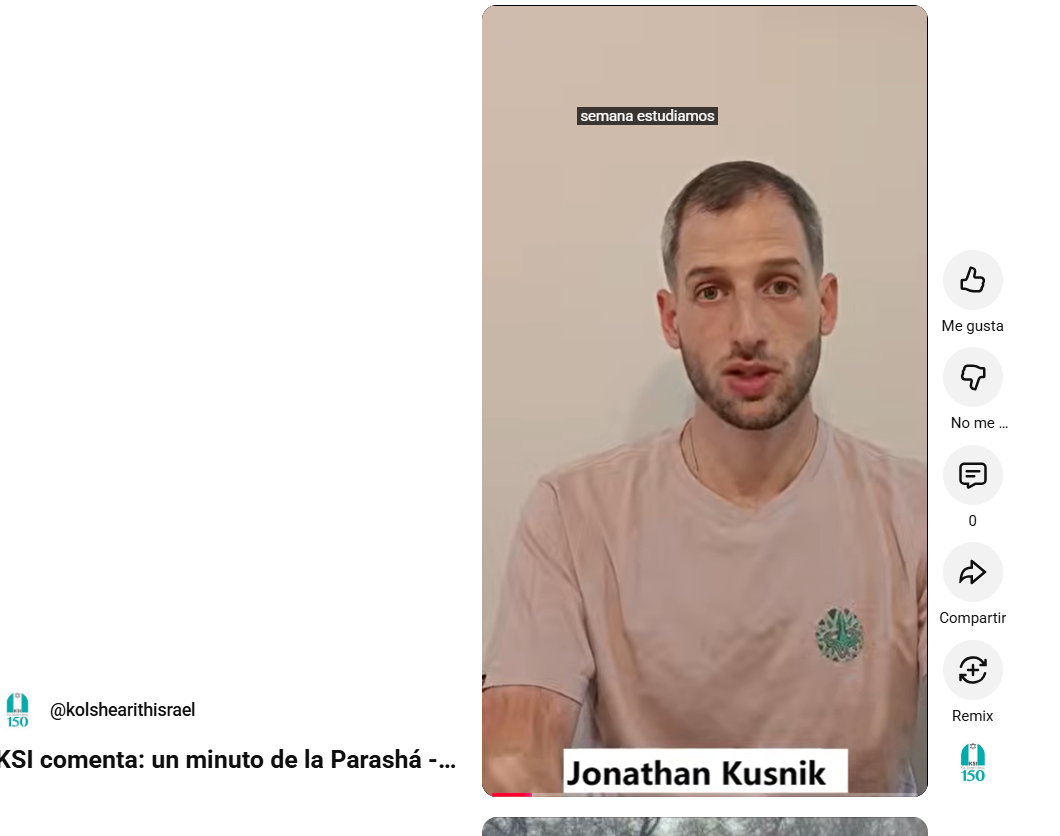 KSI comenta: un minuto de la Parashá – Jonathan Kusnik sobre Parashat Ajarei-Mot Kedoshim