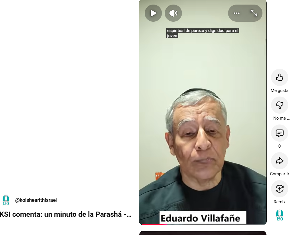 KSI comenta: un minuto de la Parashá – Eduardo Villafañe sobre Parashat Emor