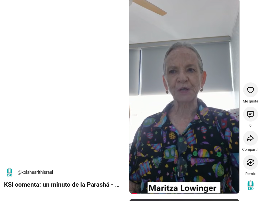 KSI comenta: un minuto de la Parashá – Maritza Lowinger sobre Parashat Koraj