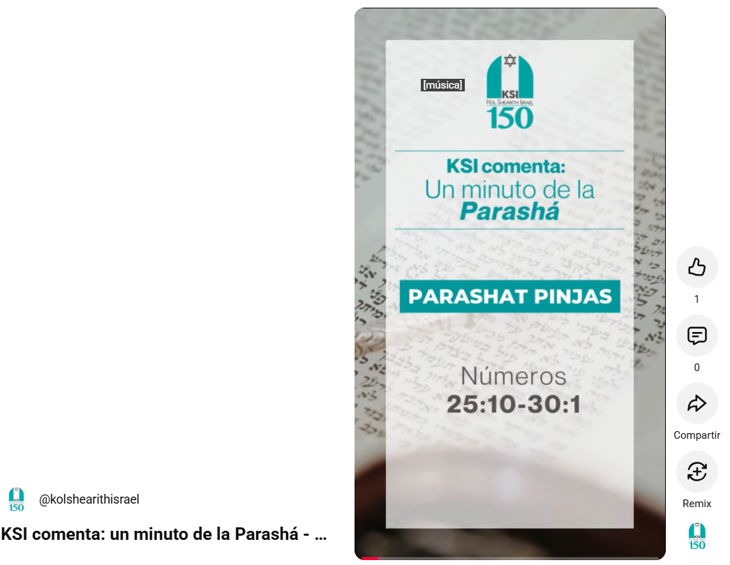 KSI comenta: un minuto de la Parashá – Dan Boersner sobre Parashat Pinjas